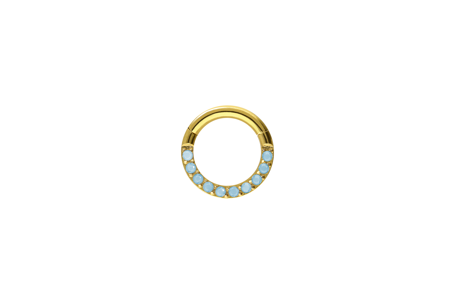 Titan Segmentring Clicker Piercing EINGEFASSTE SYNTHETISCHE TÜRKISE